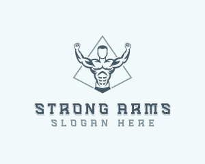 Strong Man Muscular logo design