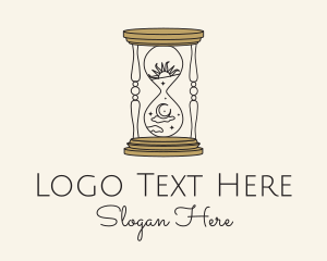 Hour - Celestial Hourglass Astrology logo design