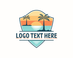 Tourism Beach Vacation Logo