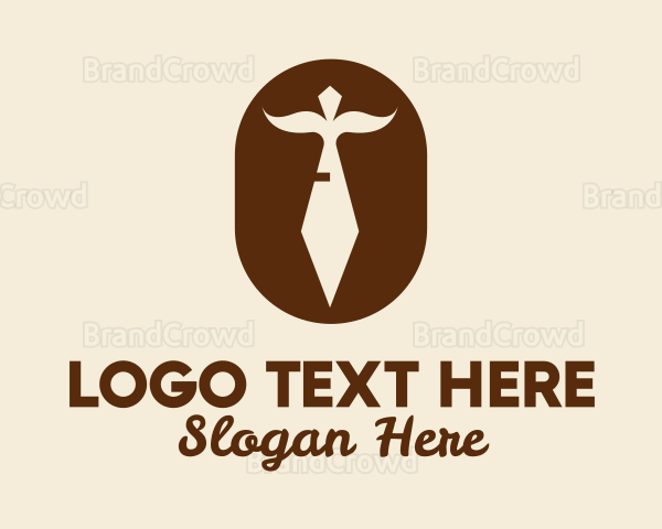 Brown Mustache Necktie Logo