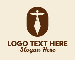 Brown Mustache Necktie  Logo