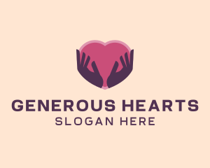 Philanthropy - Open Hands Heart Donation logo design