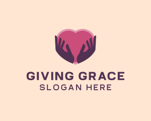 Philanthropy - Open Hands Heart Donation logo design