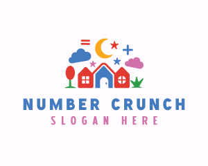 Math - Kindergarten Preschool Childcare logo design