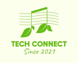 Interactive - Green Note Leaf logo design
