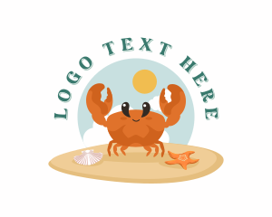 Shore - Cute Crab Cartoon logo design