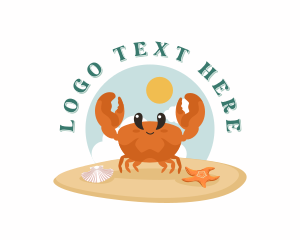 Bottlecap - Cute Crab Cartoon logo design