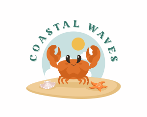 Shore - Cute Crab Cartoon logo design