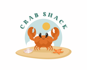 Crab - Cute Crab Cartoon logo design