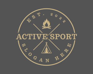 Fire - Outdoor Camping Adventure logo design