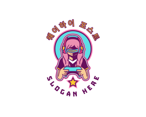 Virtual Woman Gamer logo design