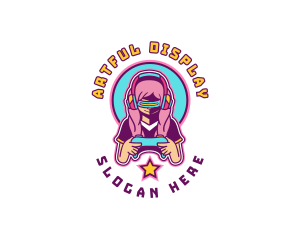 Virtual Woman Gamer logo design