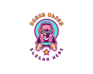 Virtual Woman Gamer logo design