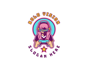 Virtual Woman Gamer logo design