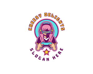 Virtual Woman Gamer logo design