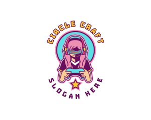 Virtual Woman Gamer logo design