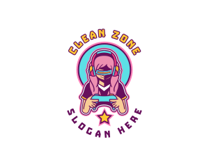 Virtual Woman Gamer logo design