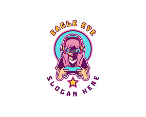 Virtual Woman Gamer logo design