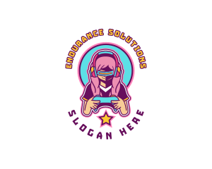 Virtual Woman Gamer logo design