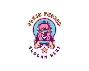 Virtual Woman Gamer logo design