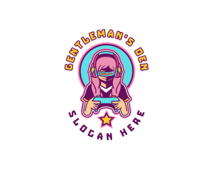 Virtual Woman Gamer logo design