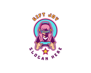 Virtual Woman Gamer logo design