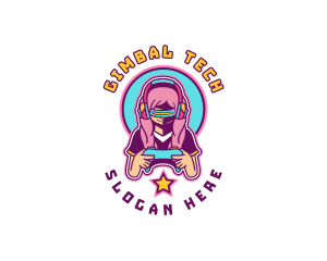 Virtual Woman Gamer logo design