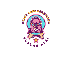 Virtual Woman Gamer logo design