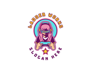 Virtual Woman Gamer logo design