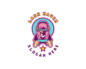 Virtual Woman Gamer logo design