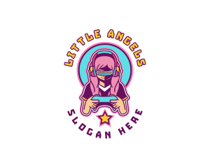 Virtual Woman Gamer logo design