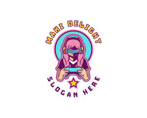 Virtual Woman Gamer logo design