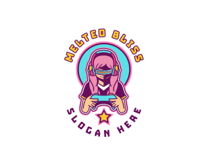 Virtual Woman Gamer logo design