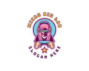 Virtual Woman Gamer logo design