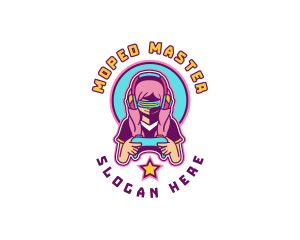 Virtual Woman Gamer logo design