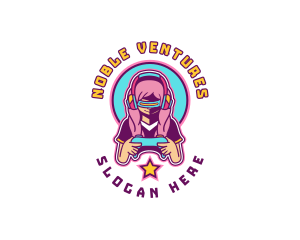 Virtual Woman Gamer logo design