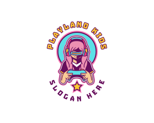 Virtual Woman Gamer logo design