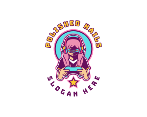 Virtual Woman Gamer logo design