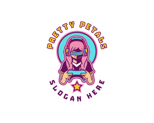 Virtual Woman Gamer logo design