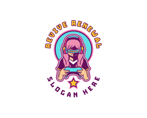 Virtual Woman Gamer logo design