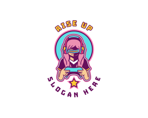 Virtual Woman Gamer logo design