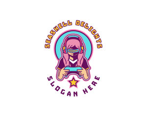 Virtual Woman Gamer logo design