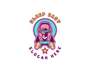 Virtual Woman Gamer logo design