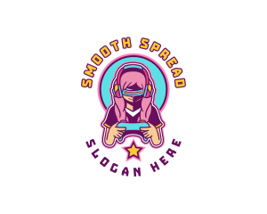 Virtual Woman Gamer logo design