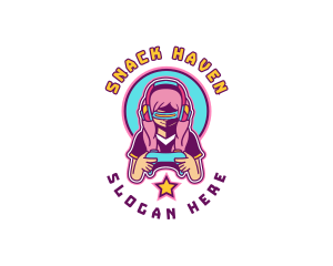 Virtual Woman Gamer logo design