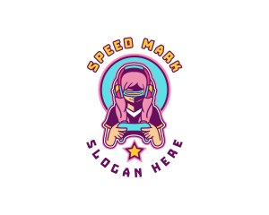 Virtual Woman Gamer logo design