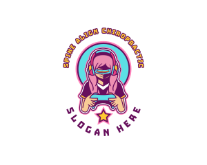 Virtual Woman Gamer logo design