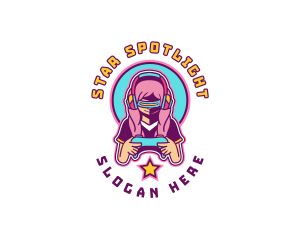 Virtual Woman Gamer logo design