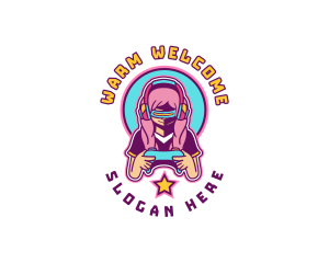 Virtual Woman Gamer logo design