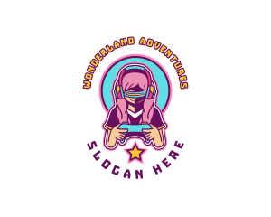 Virtual Woman Gamer logo design